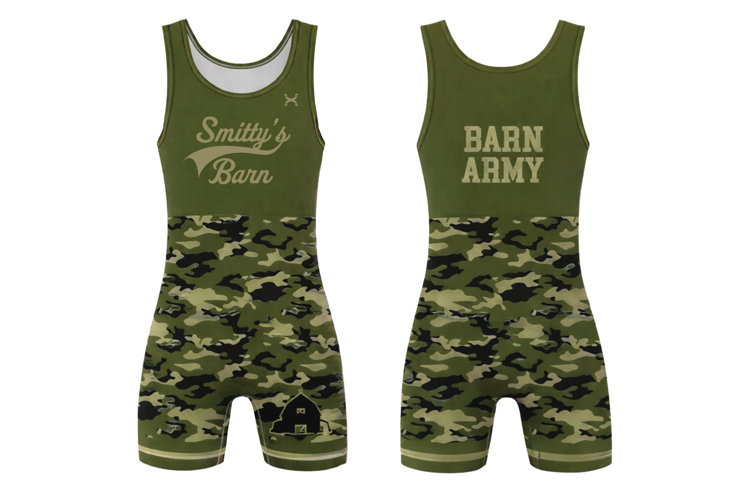 Smitty's Wrestling Barn Unisex Singlet- Barn Army Collection (Military Camo)