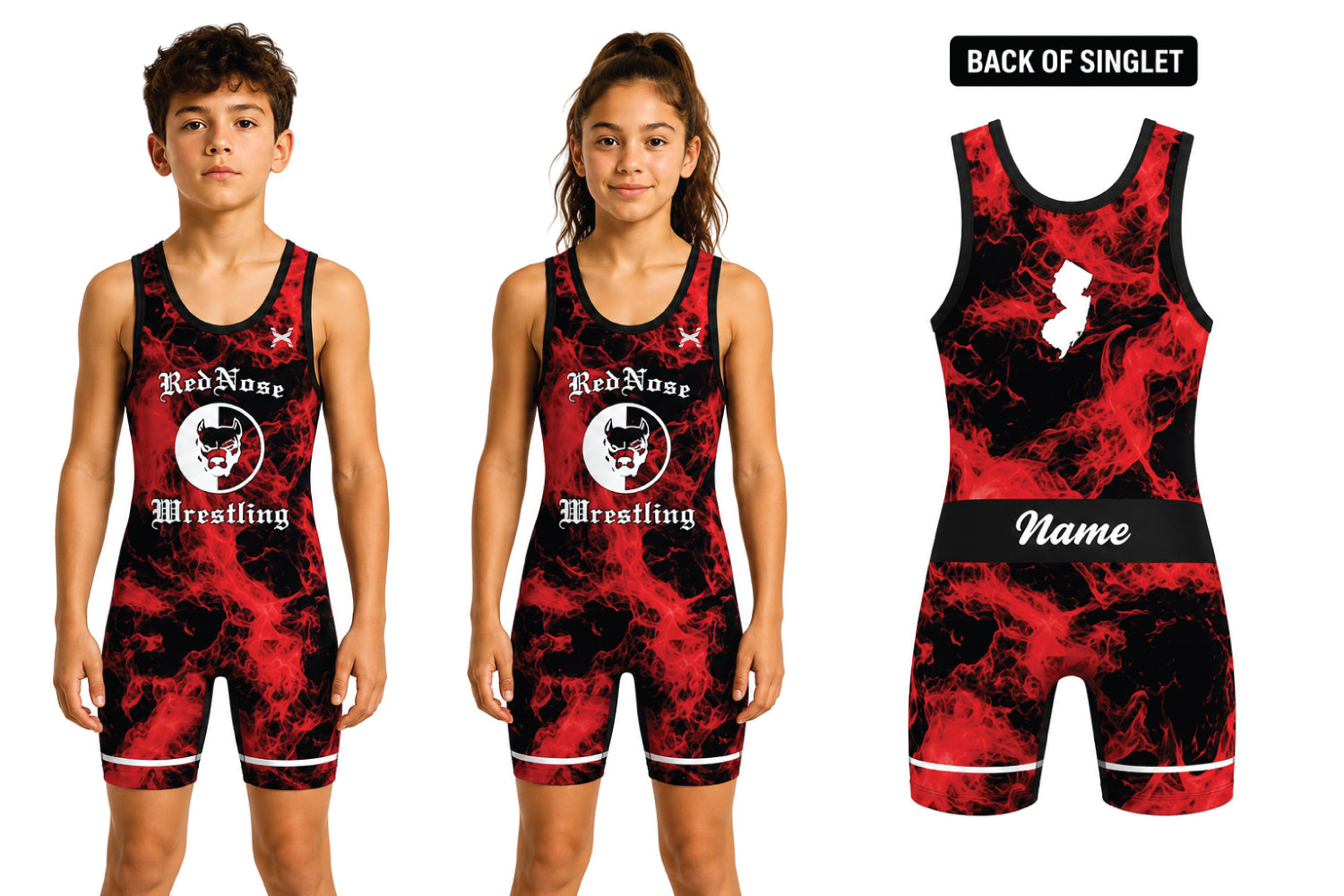 RedNose Wrestling Blaze Singlet - Red