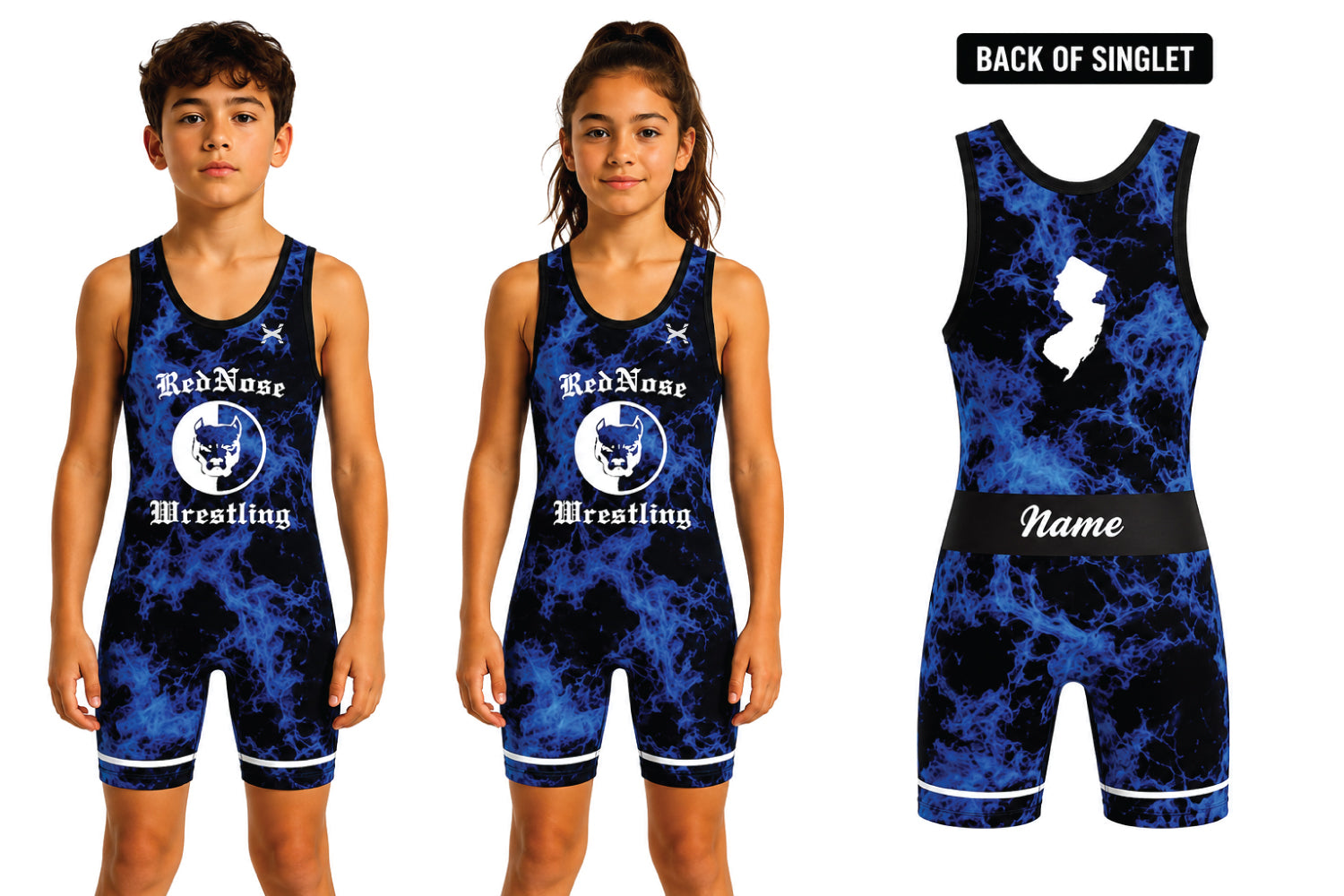 RedNose Wrestling Blaze Singlet - Blue
