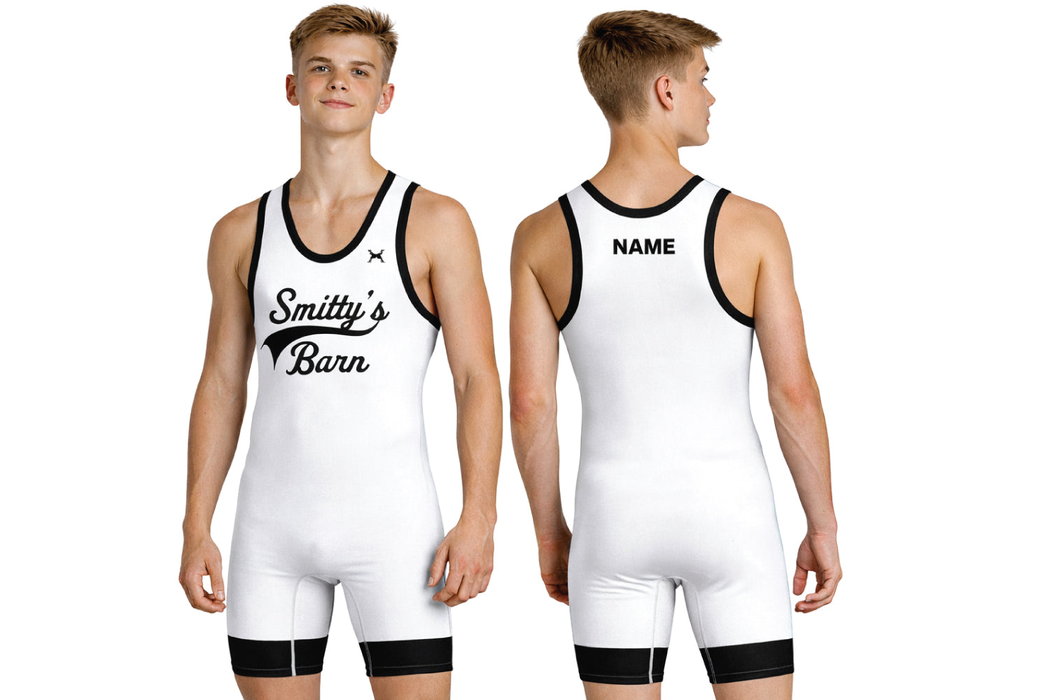 Smitty's Wrestling Barn Men's Singlet- White Design