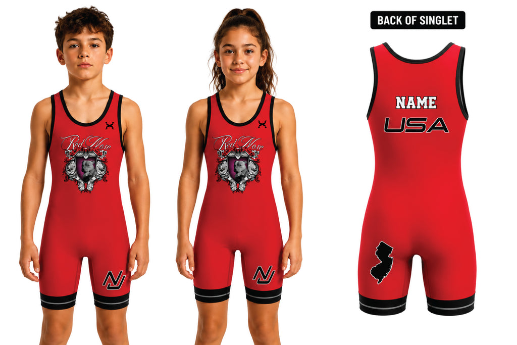 RedNose Wrestling Freestyle Singlet -Red