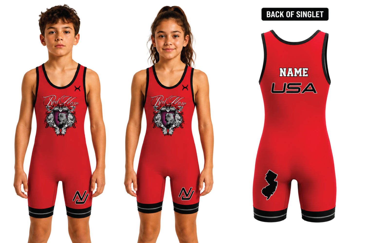RedNose Wrestling Freestyle Singlet -Red