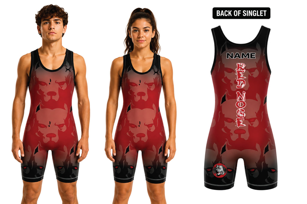 RedNose Wrestling Alpha Singlet -Crimson