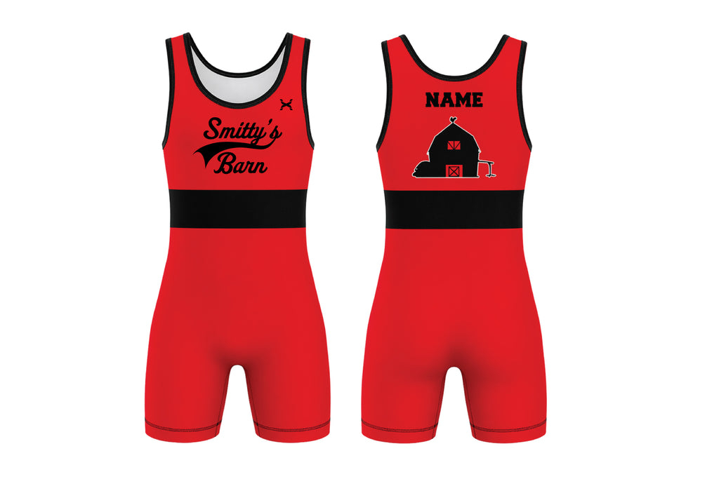 Smitty's Wrestling Barn Unisex Singlet- Club Collection (Red)