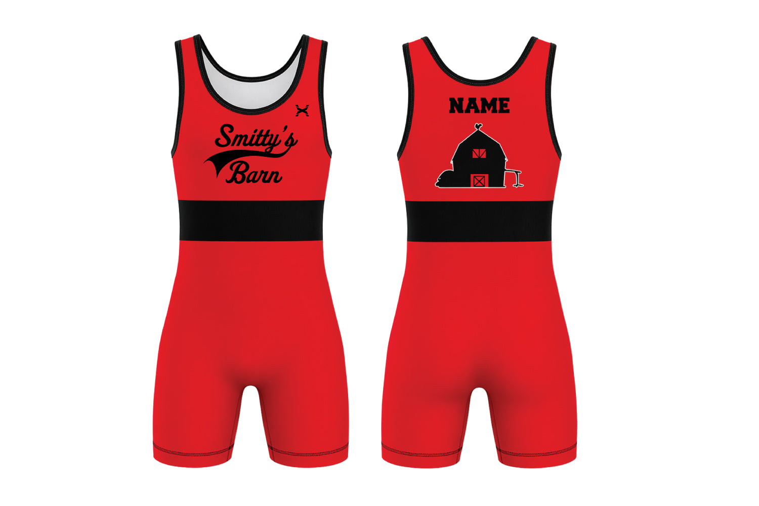 Smitty's Wrestling Barn Unisex Singlet- Club Collection (Red)
