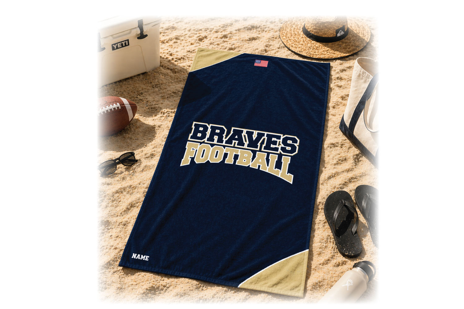 Oakland Braves Football  Beach Towel