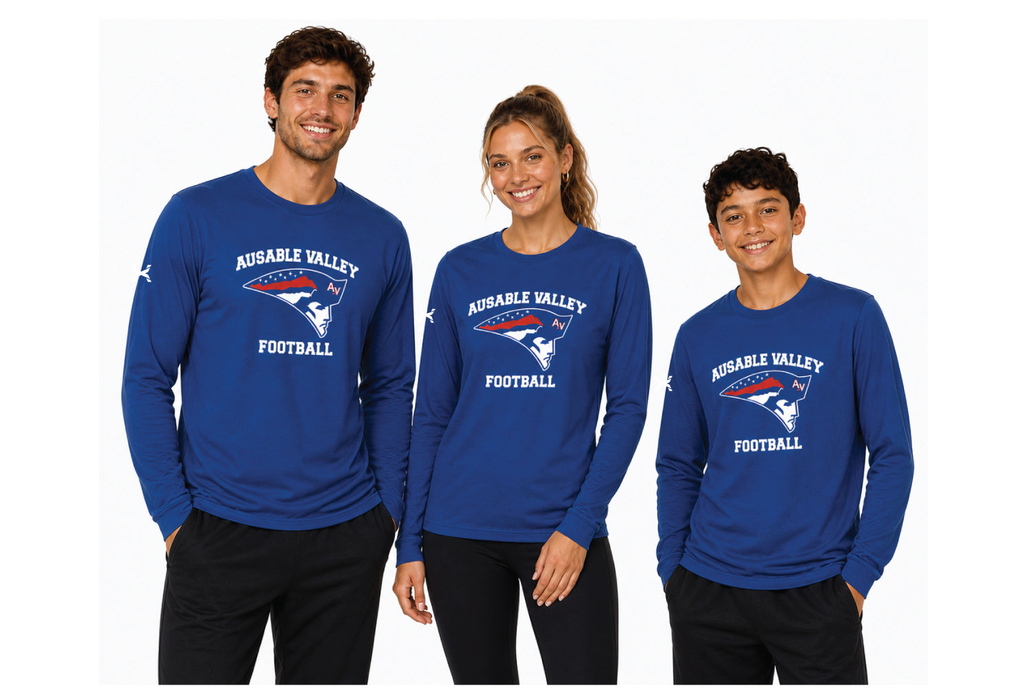 Au Sable Patriots Football Long Sleeve Cotton Tee  [Unisex]
