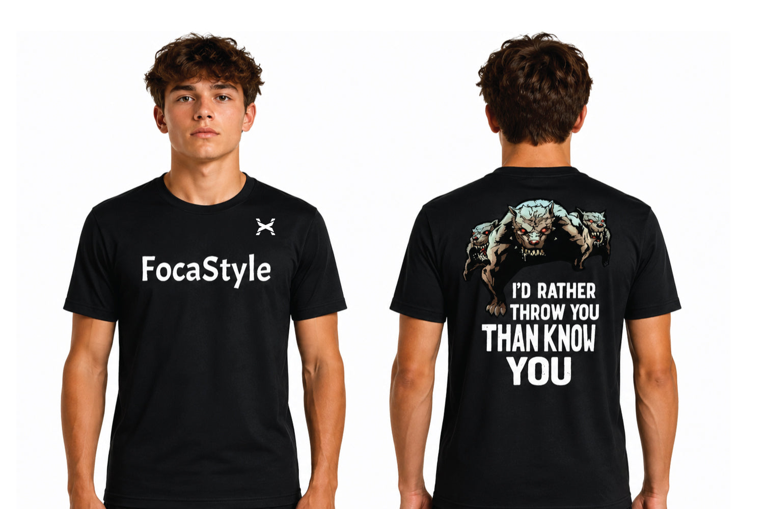 RedNose Wrestling Standard Cotton Tee - Foca Style Black