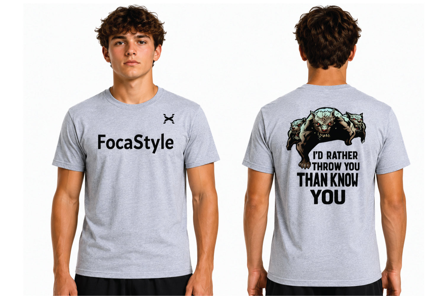 RedNose Wrestling Standard Cotton Tee - Foca Style Gray