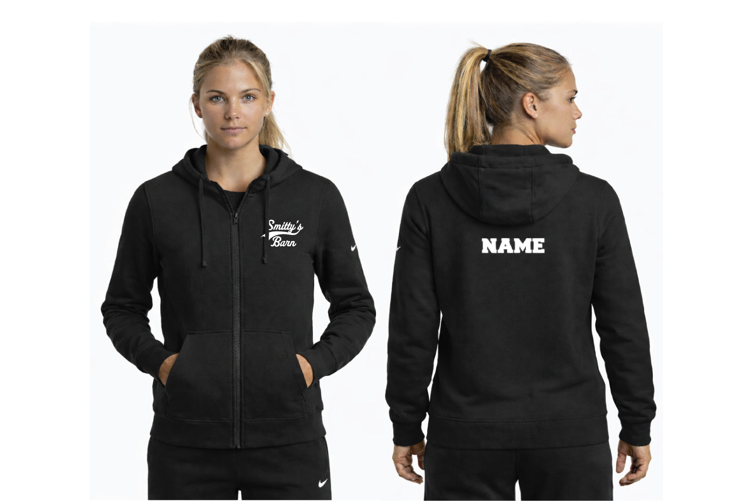 Smitty's Wrestling Barn NIKE Full-Zip Hoodie - Black