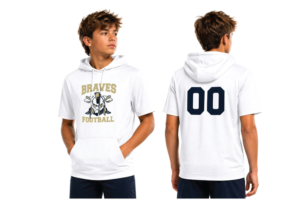 Oakland Braves Football - Fleece Short Sleeve Hooded Pullover