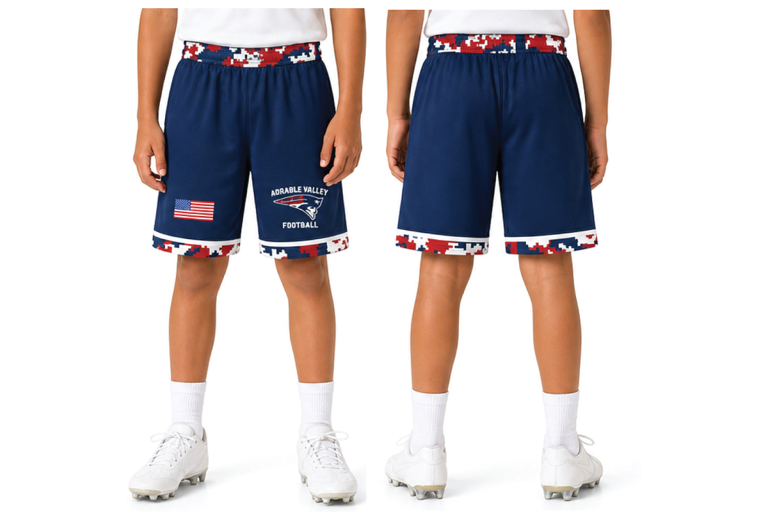 Au Sable Patriots Football Sublimated Shorts