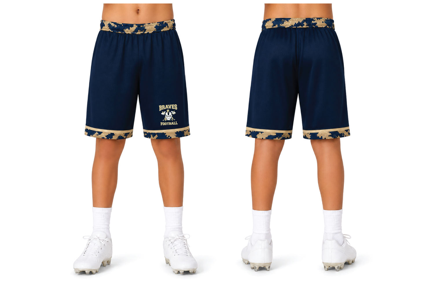 Oakland Braves Football Sublimated Shorts