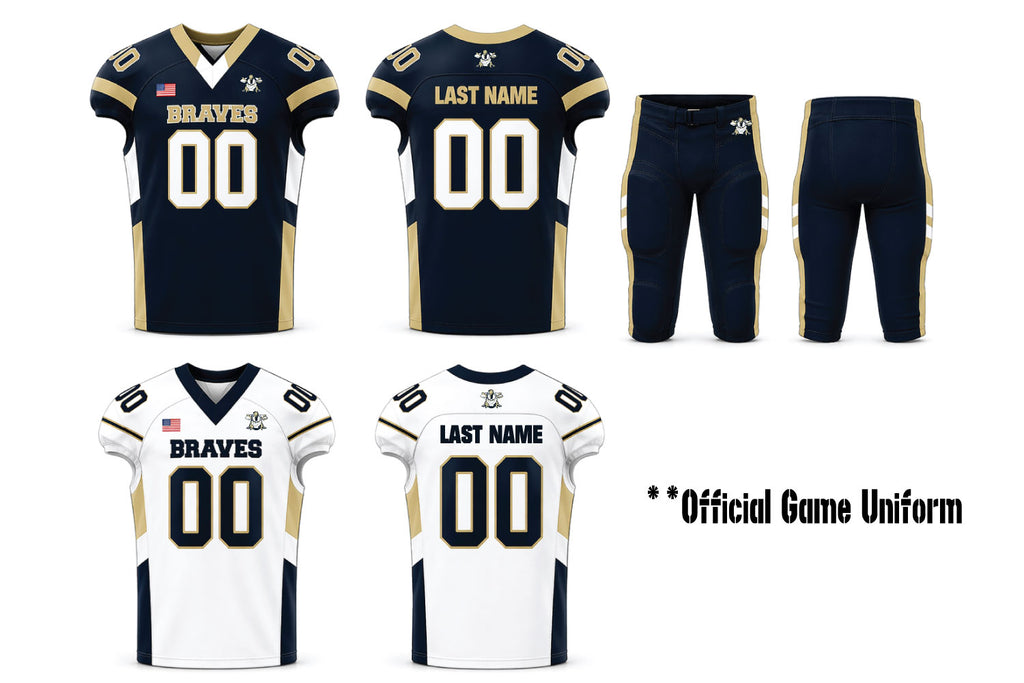 Oakland Braves Football Official Game Uniform Package